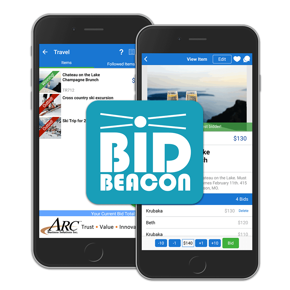 Screenshot of Bid Beacon App on a phone