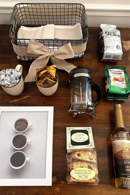 Coffee themed gift basket for silent auction