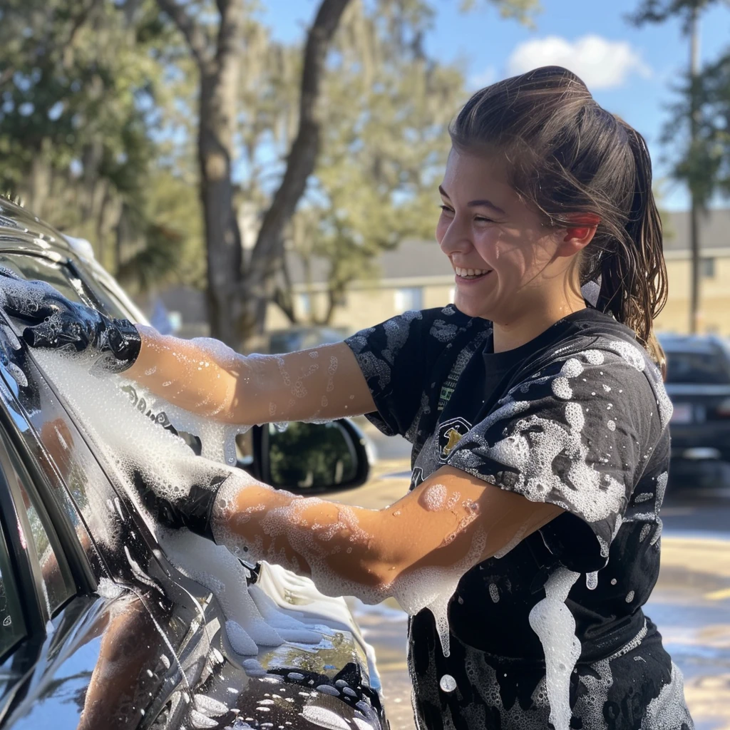 Car wash fundraiser ran by students