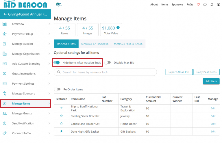 Closing Your Auction - Bid Beacon