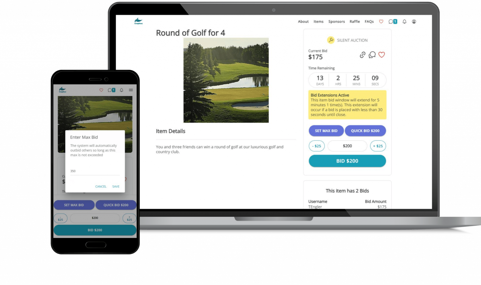 Online Silent Auction & Fundraising App | Bid Beacon Bid Beacon - The ...
