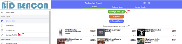 Manage Pickup Screenshot