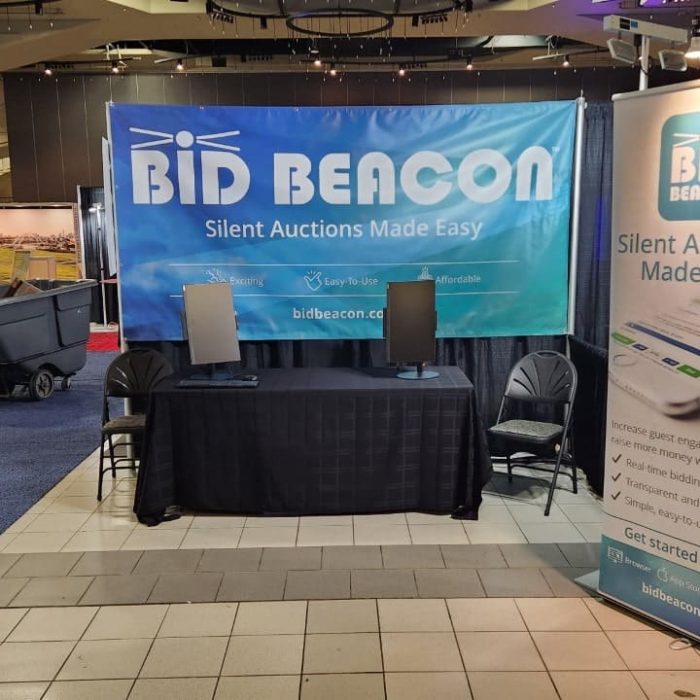 Bid Beacon's booth the day before the Ex